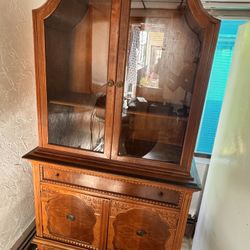 1925 Solid Oak China Cabinet