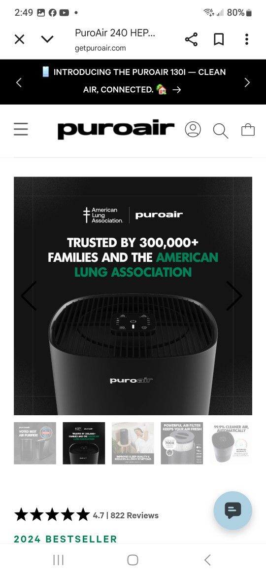 PuroAir 240 HEPA Air Purifier