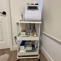 Radio frequency + facial steamer + stool/chair