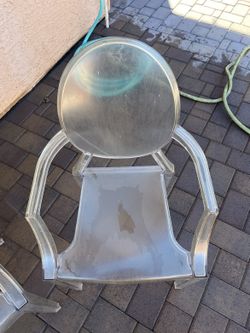 Set of 4 Clear Ghost Chairs - Acrylic Armchairs
