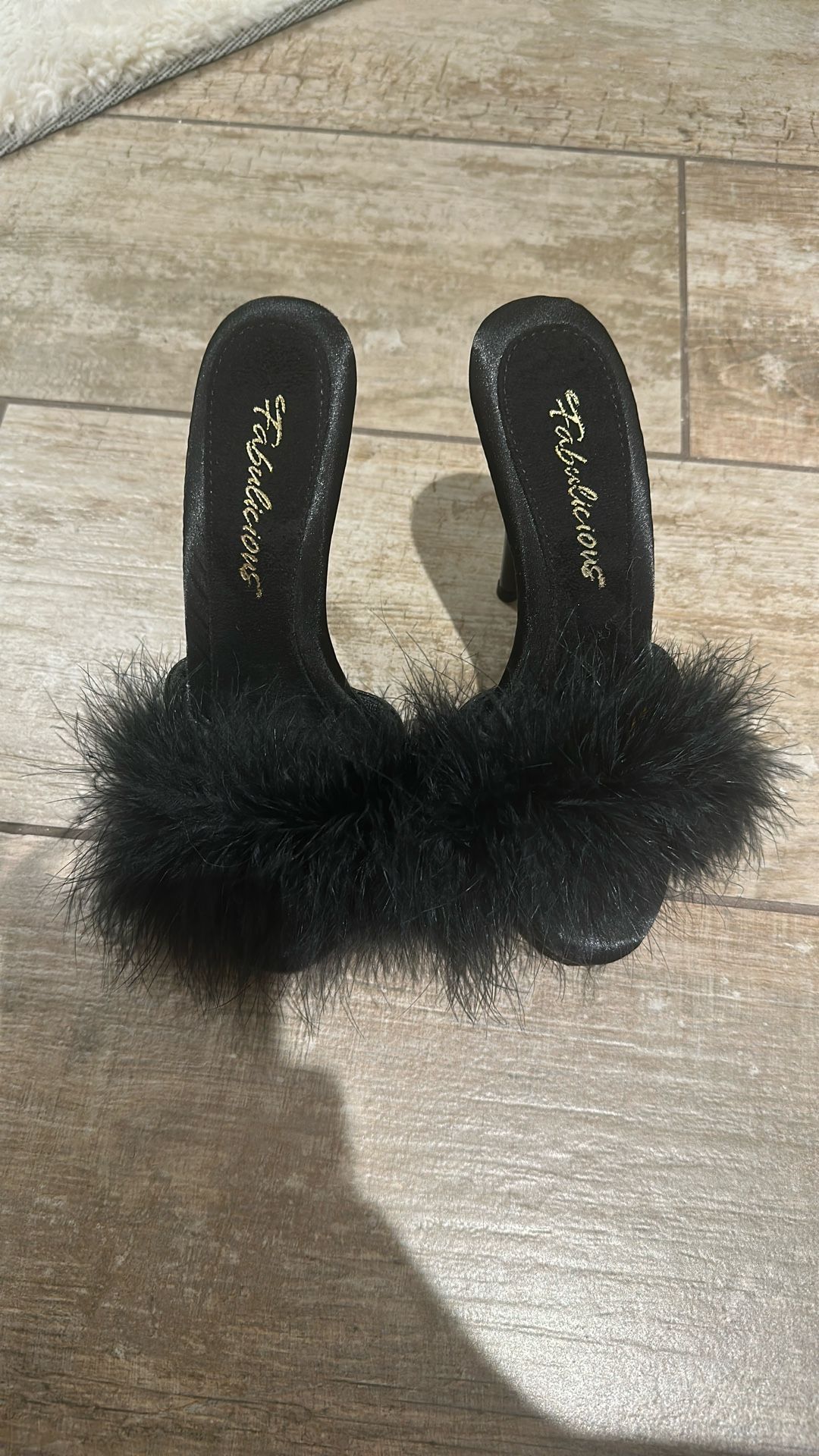 Black Furry Heels