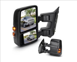 Towing Mirrors for Ford F-250 , F-350, F-450 and F-550 Super Duty 2008 to 2016 Power Heated