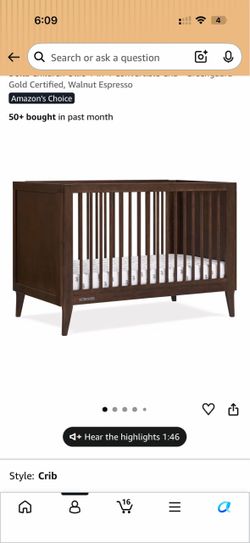 Delta Children Crib in Walnut Espresso