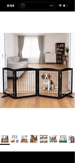 New Open Box Dog Fence Indoor,Dog Gate Indoor for Doorway pet gate -4-Panel Free