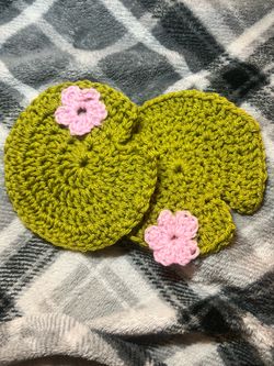 Lily Pad Crochet Coasters