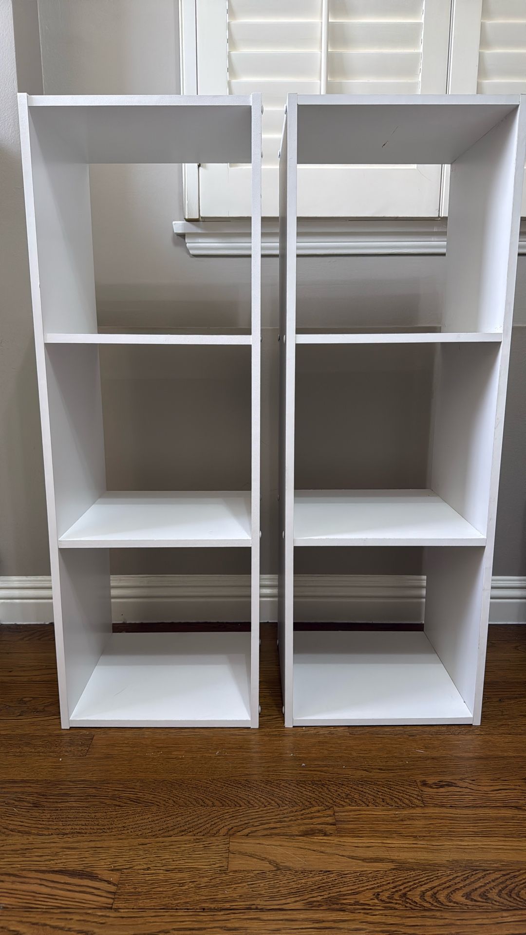 Two 3 Cube Shelving Units