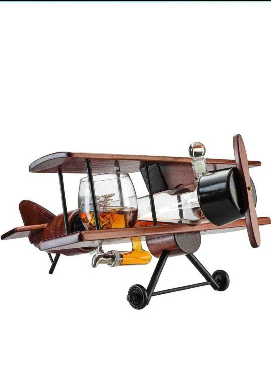 Decanter Airplane Set and Glasses For Wine And Whiskey 