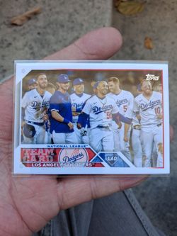 2023 Topps Series one LA Dodgers Baseball Team Card #219 - Mookie Betts/Freddie Freeman. Near Mint Condition