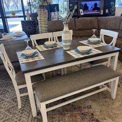 Dining Table With 4 Chairs And Bench 