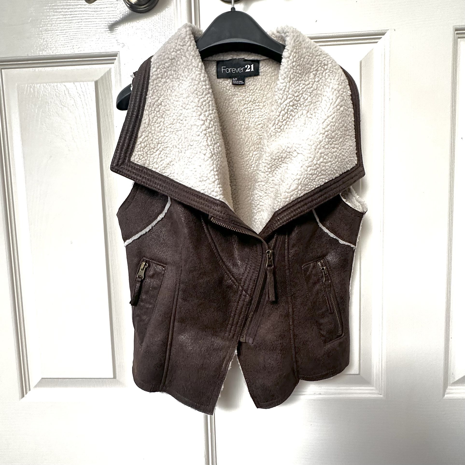 Forever 21 Brown Faux Fur Vest 