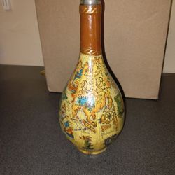 Antique Wine Decanter With Map Clean 