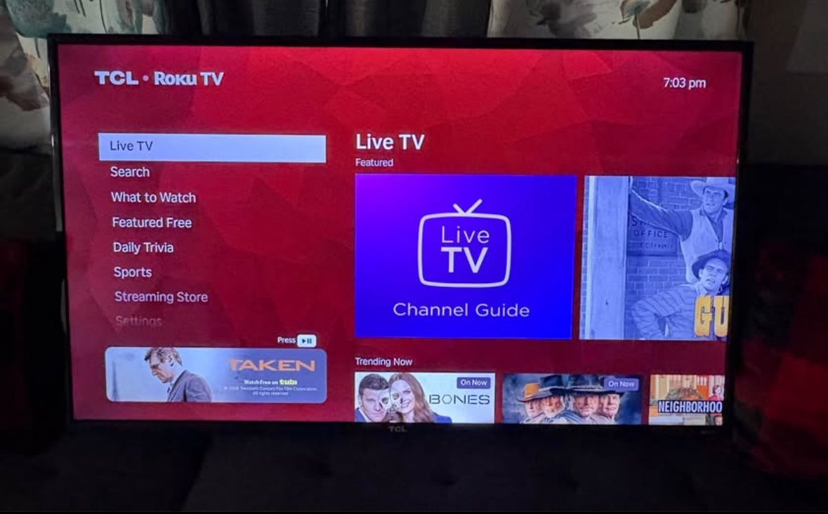 TCL 49” 4K UltraHD Roku Smart LED TV (No stand)