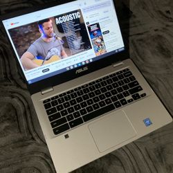 14"inch Intel Celeron Asus Chromebook Laptop, 4GB RAM, 64GB eMMC, Micro SD Card Reader, Type C And HDMI Port. Chrome OS. Nice And Clean.