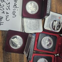 Queen Elizabeth II  Canadian Proof Silver Dollars Below Melt !!