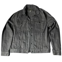 Ripped/Distressed Black Denim Jacket 