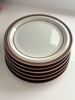 Vintage Sierra "Simplicity" Stoneware Dinner Plates by MSI - Set of 6