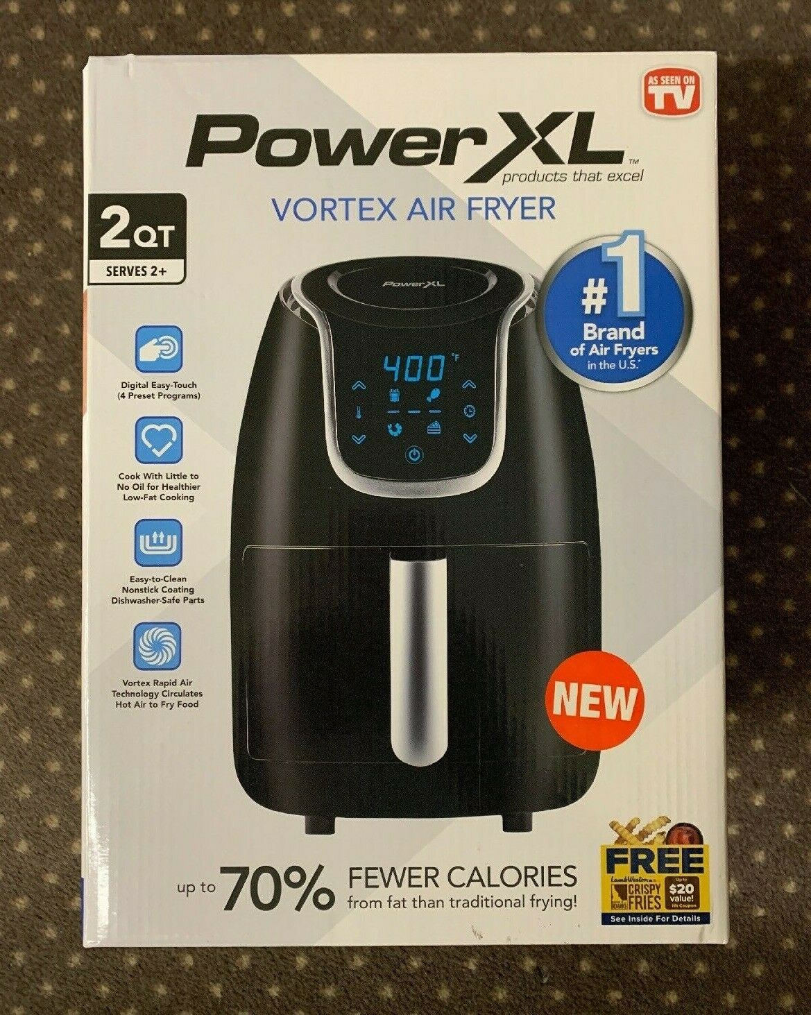 PowerXL Vortex Air Fryer- 2qt - Black