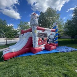 Fire/police Dog Bounce House Combo
