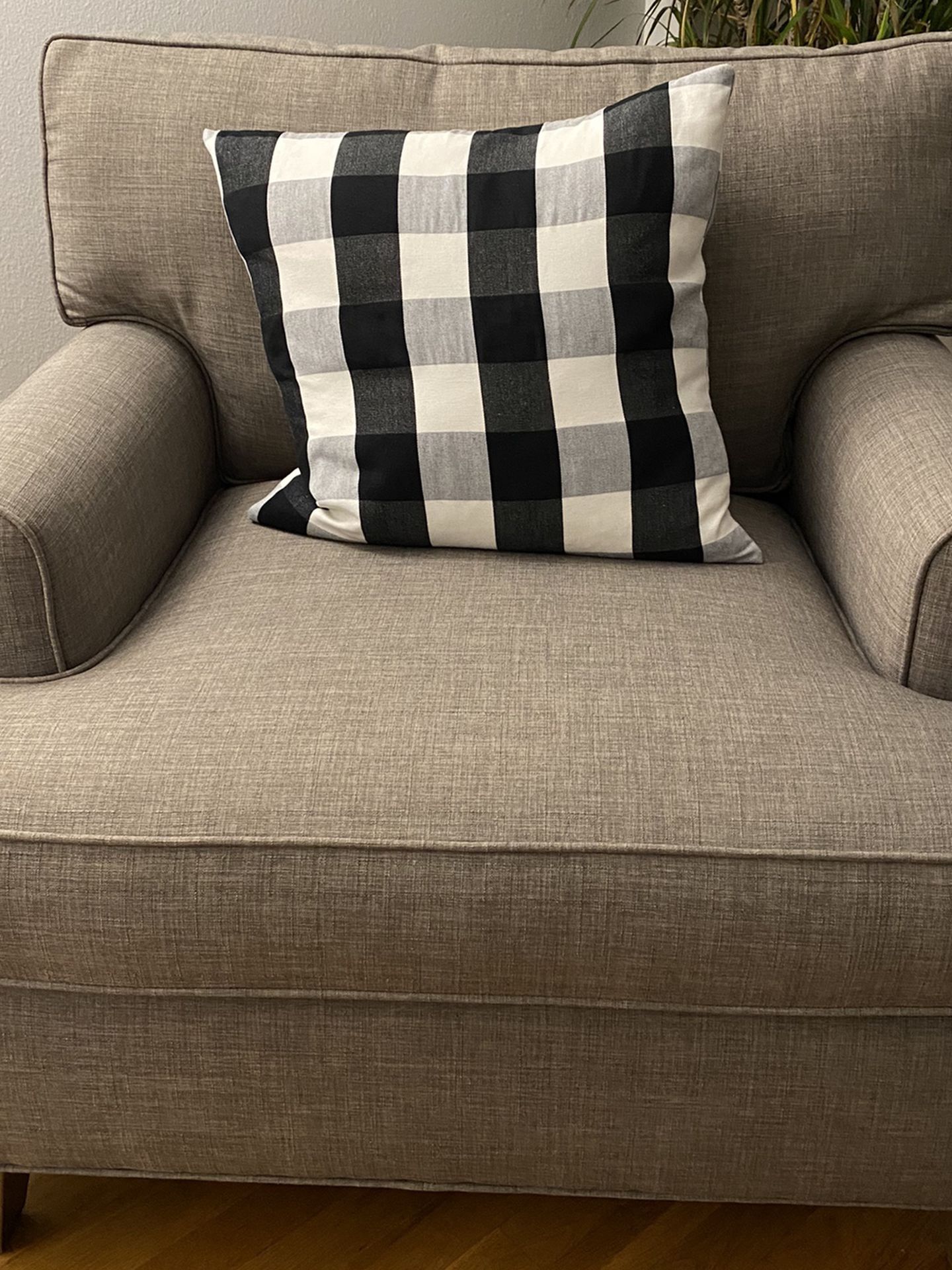 Grey Sofa Chair with Ottoman