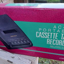 NEW IN BOX RADIO SHACK AC•DC PORTABLE CASSETTE TAPE RECORDER SELLING FOR $38.27-$45
