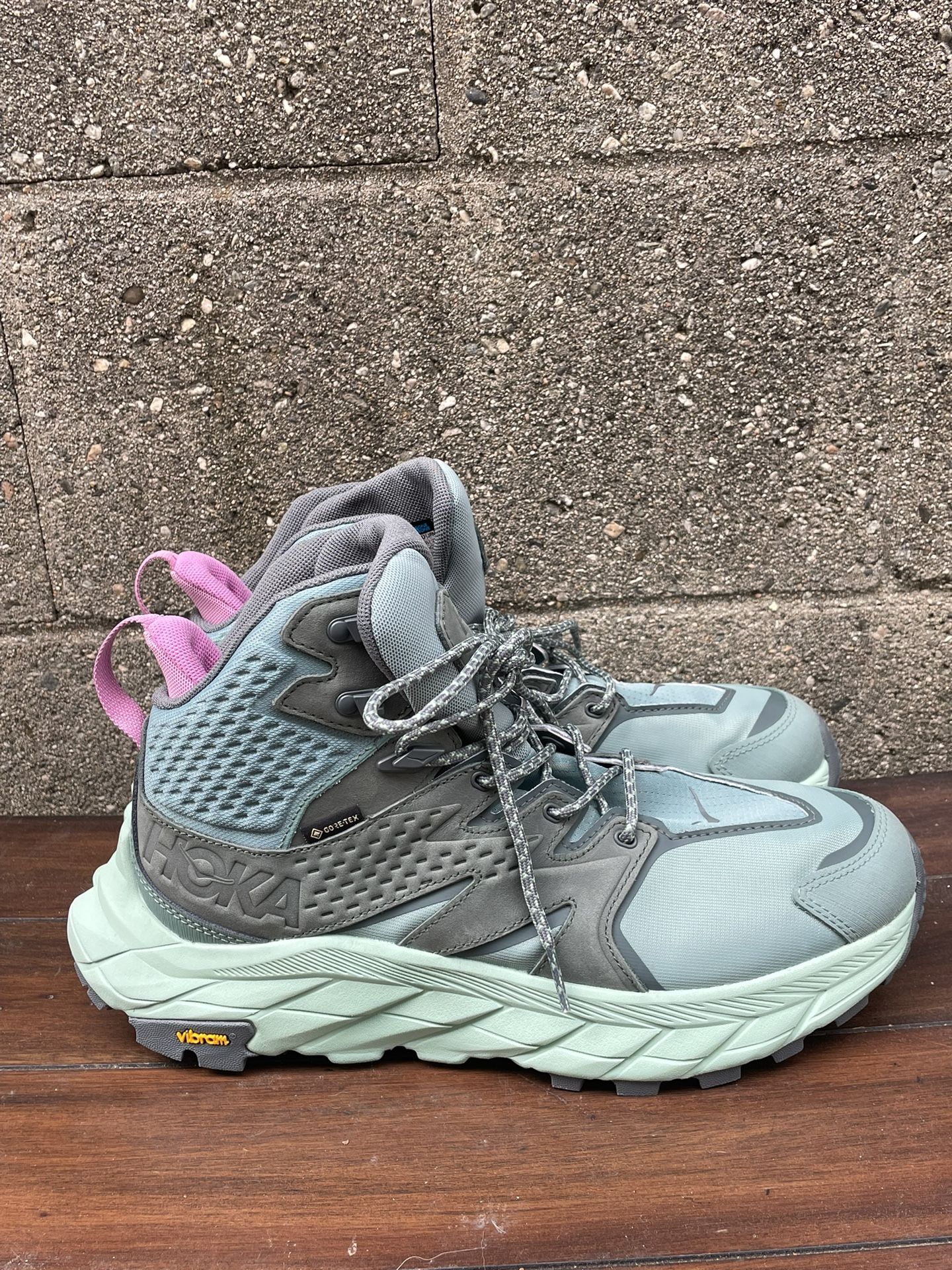 Hoka One Anacapa Mid Gore Tex Hiking Boots Trellis/Mist Green Womens 10 New 