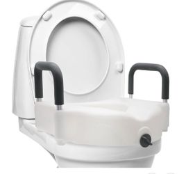 Raised Toilet Seat with Padded Armrests