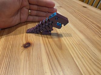 3D Printed Flexi T-Rex – Rainbow Silk – Fidget Toy