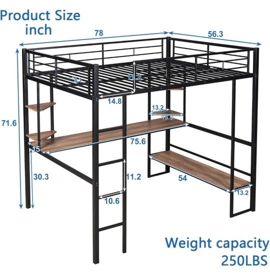Loft Bed Frame With Fullsize Mattress