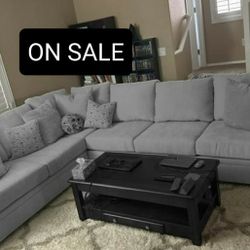 Gray Sectional Couch Sofa 