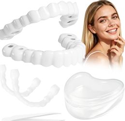 7 packs Snap On Veneers for Teeth, Heat-Moldable Upper & Lower Teeth Covers Reusable Temporary Fake Teeth Smile Fix with Fitting Beads Brand new and