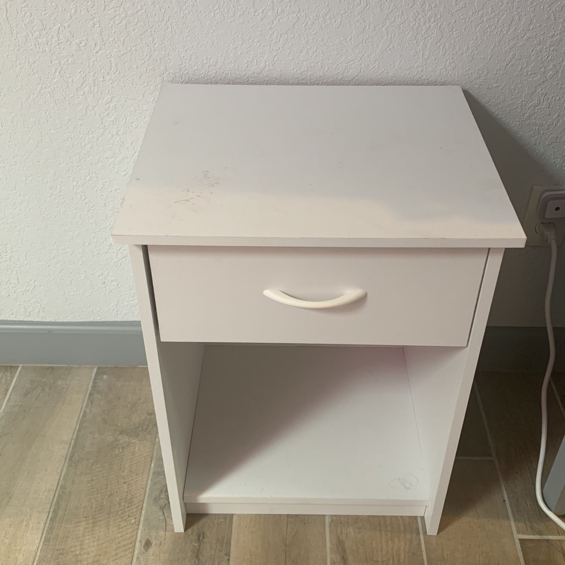 White Bed Stand Lamp Stand Desk With Cabinet Drawer 