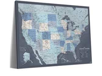 Large USA Pin Travel Map Wall Art – Adventure Map