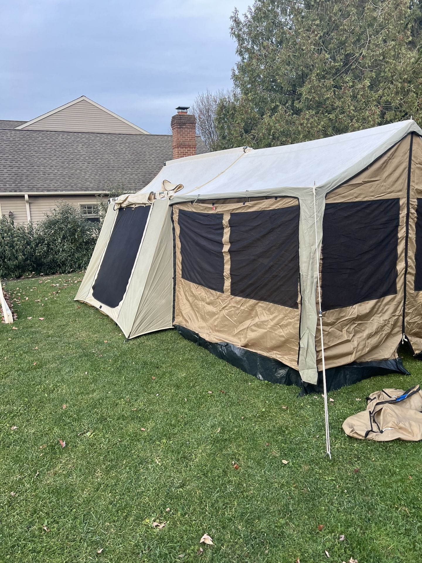 Kodiak Canvas Cabin Tent With Awning and Walls