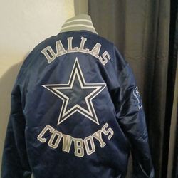 Mitchell &ness Dallas Cowboys Satin Bomber Jacket