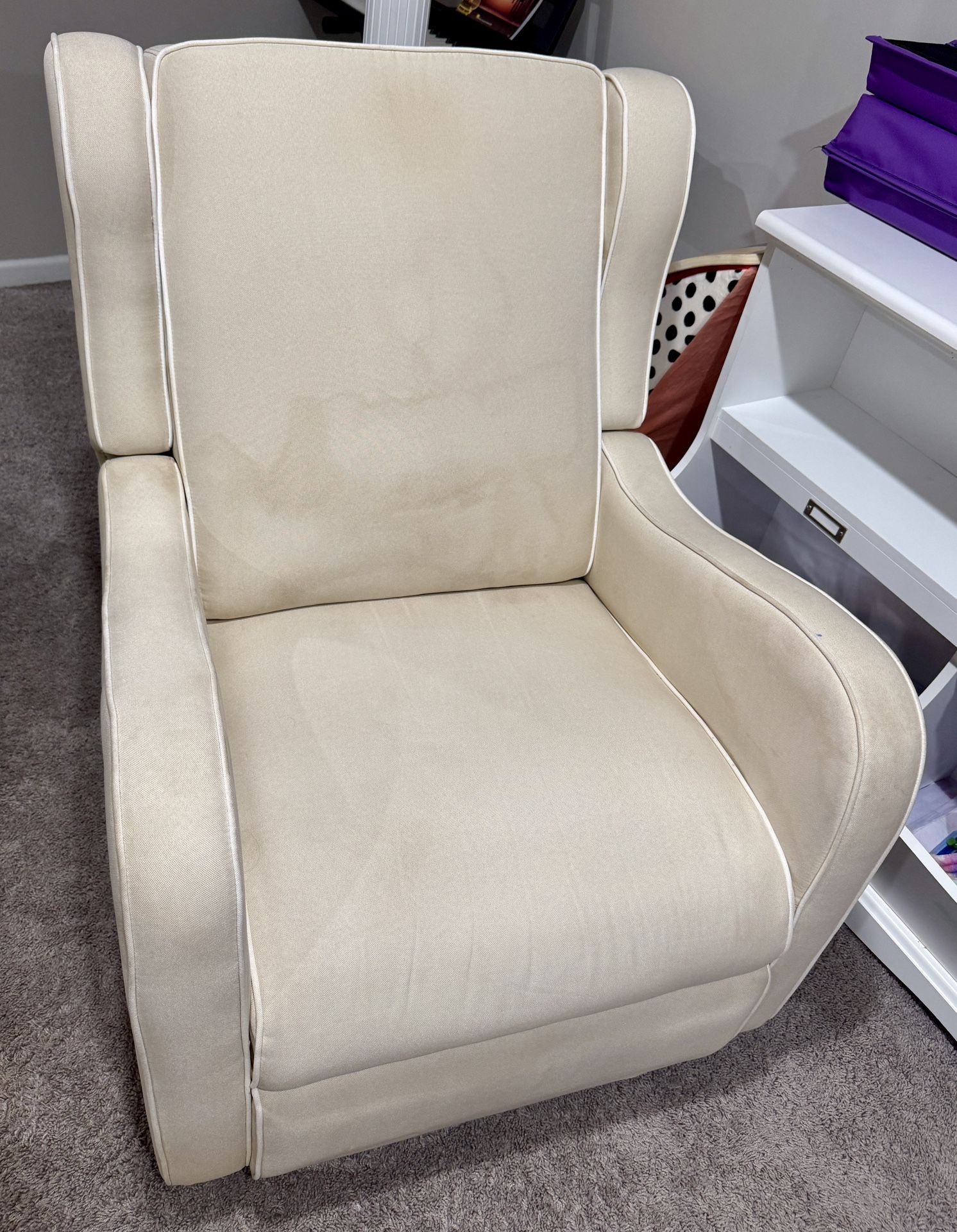 Beige Albie Swivel Glider Recliner #1