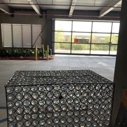 White  Wedding Gift Card Box – Elegant Bling Decor”