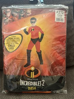 Used Child Dash Increbidles Costume Size Large Missing One Glove
