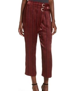 Burgundy and Navy Striped Pants