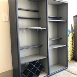 Oak Display Case/ Book Shelves