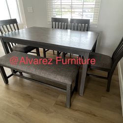 Dining Table Set With Bench 