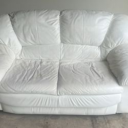White leather couch