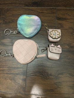 Heart shaped coin bags and Airpod cases
