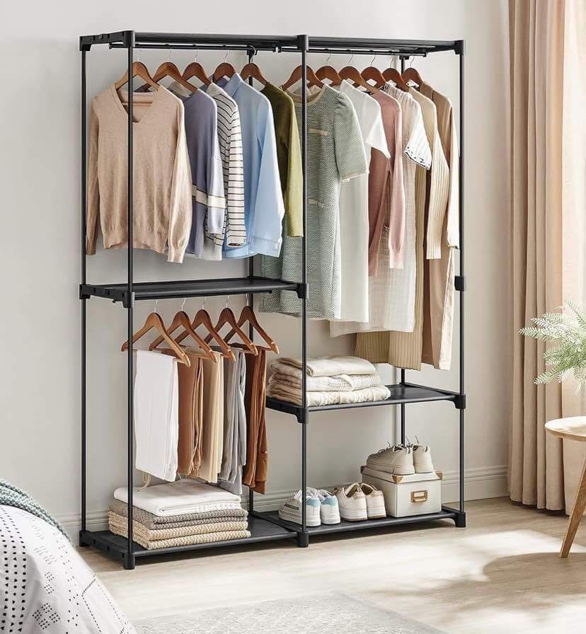 Portable Closet, Freestanding Closet Organizer, Clothes Rack with Shelves