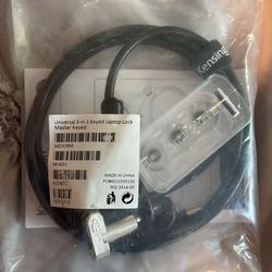 Kensington Universal 3-in-1 Combination Laptop Lock, Computer Security Locking Cable