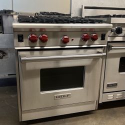 Wolf 30”Wide All Had Range Stove Stainless Steel 4 Burners 