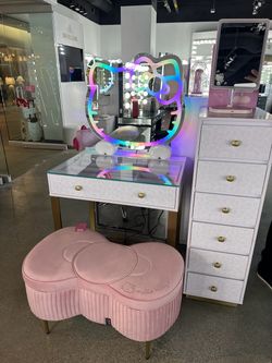 Hello Kitty Vanity Desk with LED Mirror