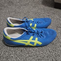 Onitsuka Tiger Blue Yellow Low Profile Sneakers Size 12 