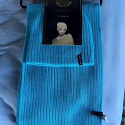 New - Blue Ladies Knit Hat & Scarf Set - Blue 