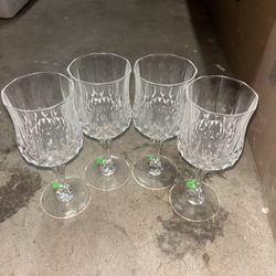 Vintage Crystal Cristalde Flandre Fascination Wine Goblet Glasses