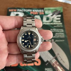 Trade / Sell 1970 Tudor Snowflake Submariner With Ghost Bezel Men’s Vintage Dive Watch 